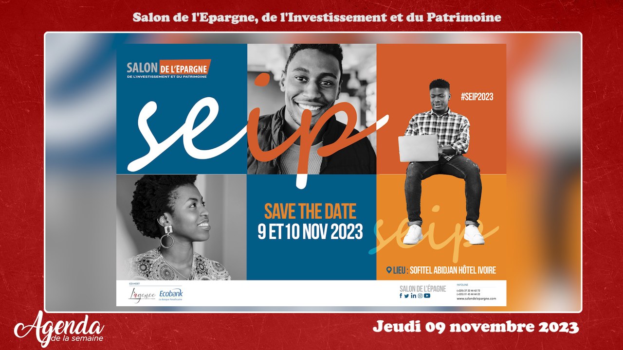 Agenda de la semaine du Lundi 06 Novembre au Samedi 11 Novembre 2023