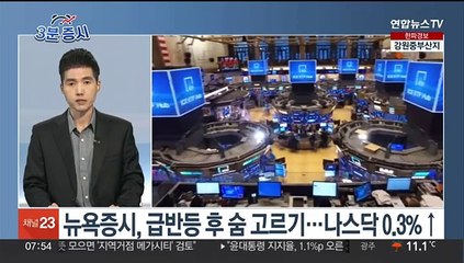 [3분증시] 뉴욕증시, 급반등 후 숨 고르기…나스닥 0.3%↑ 外