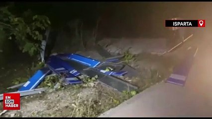 Isparta'da kontrolden çıkan otomobil şarampole yuvarlandı