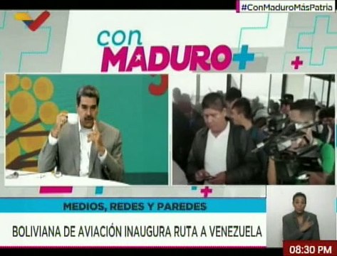 Presidente Nicolás Maduro agradece apertura de la ruta aérea Bolivia-Venezuela