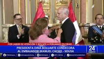 Dina Boluarte premió a embajador y tripulación de la FAP por rescate de peruanos en Israel