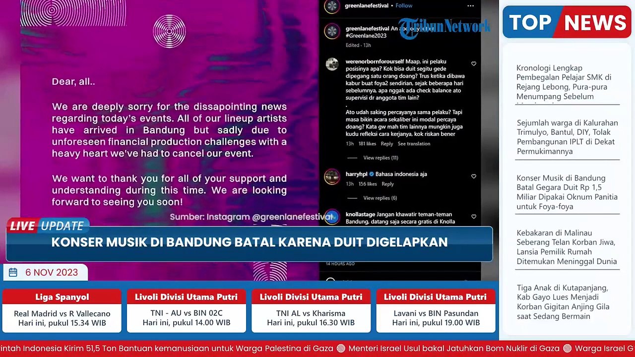 Konser Musik di Bandung Batal Digelar Gegara Uang Rp 15 M Dipakai Oknum Panitia untuk Foyafoya_720p
