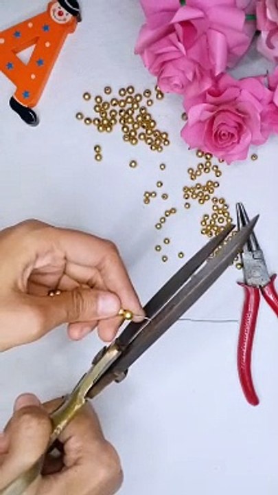 Golden beads Earrings #shorts #jewelry #earrings