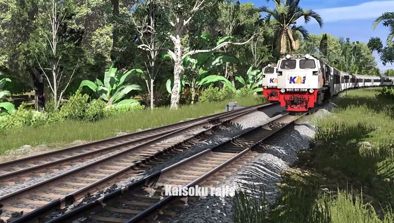 Kereta Api Berjalan Di Tikungan Tajam - Train Running At Sharp Bend