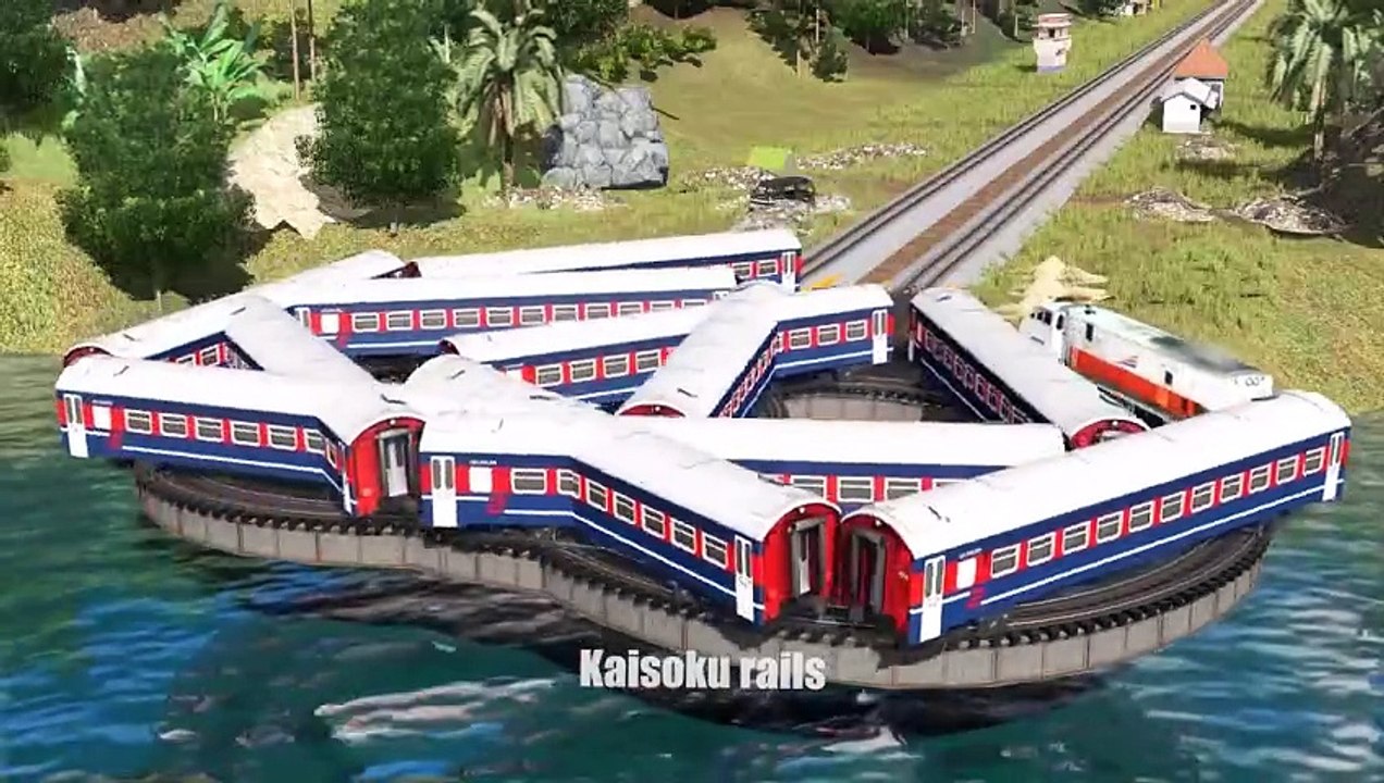 Kereta Api Berjalan Di Jembatan Kumparan - The Train Runs On The Coil Bridge