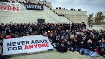 Yahudi gruptan Özgürlük Heykeli'nde Filistin'e özgürlük çağrısı