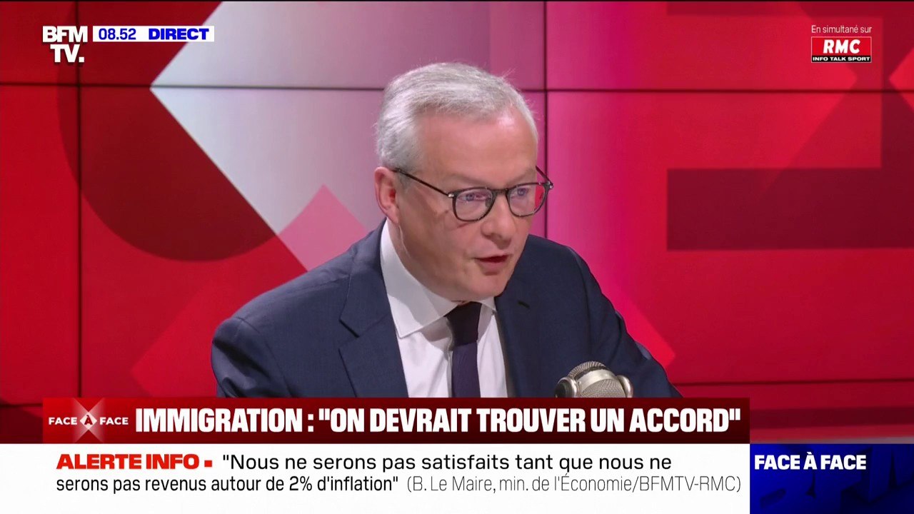 Bruno Le Maire, ministre de l'Économie, sur la loi immigration: "Nous devons facilement pouvoir trouver un accord"