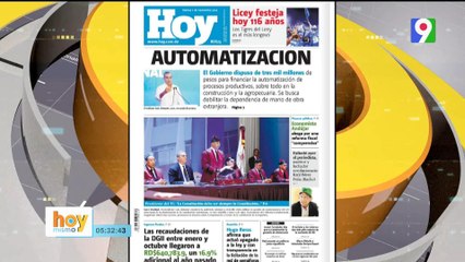 Titulares de prensa dominicana martes 07 de noviembre | Hoy Mismo