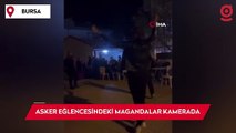 Asker eğlencesindeki magandalar kamerada: Oyun oynarken tabancalarla havaya ateş ettiler