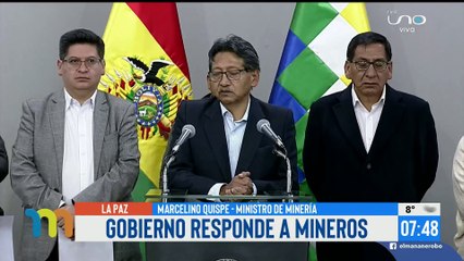 Gobierno responde a mineros