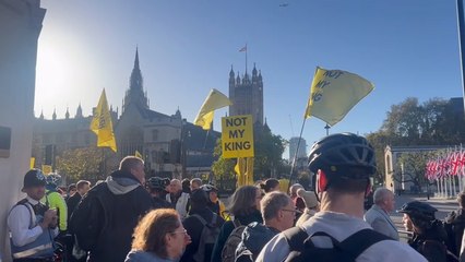 Anti-Monarchy group protest ahead of State Opening of Parliament