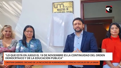 "Lo que está en juego el 19 de noviembre es la continuidad del orden democrático y de la educación pública"