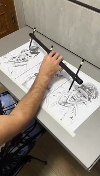 One Artist Draws Three Simultaneous Portraits Of Tennis Stars