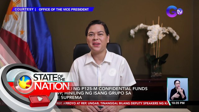 Pagsasauli ng P125-M confidential funds ng OVP, hiniling ng isang grupo sa Korte Suprema | SONA