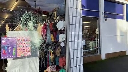 Seven shop windows were smashed on Cinderford High Street