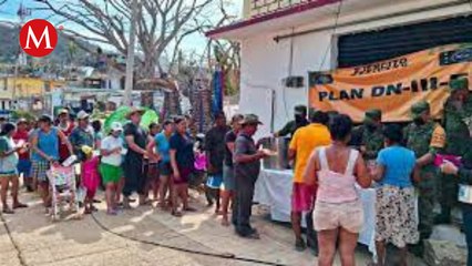 Reportan largas filas para recibir comida en Acapulco