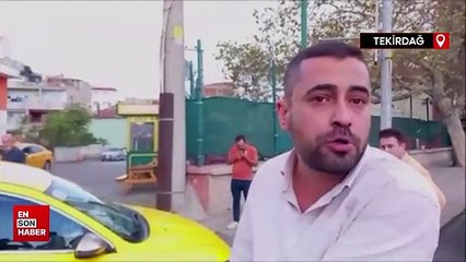 Tekirdağ'da çukura düşen taksinin şoförü isyan etti