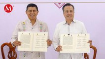 Gobernadores de Veracruz y Oaxaca firman convenio de seguridad
