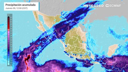 Modelo ECMWF - Acumulado de lluvias en milímetros sobre México