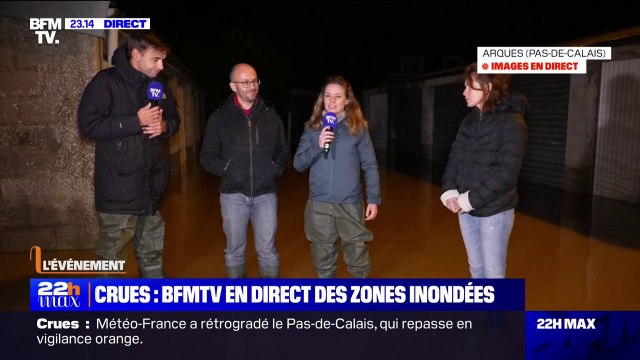 On croise les doits pour les jours à venir : À Arques (Pas-de-Calais), Alice et Daniel souhaitent évacuer l'eau de leur cave et de leur garage, malgré la menace d'une nouvelle crue