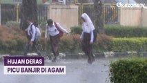 Hujan Deras Picu Banjir di Agam, Rumah dan Warung Terendam