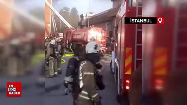 Başakşehir'de ayakkabı imalathanesinde yangın