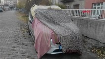 Kars'ta araçlar için battaniyeli önlem
