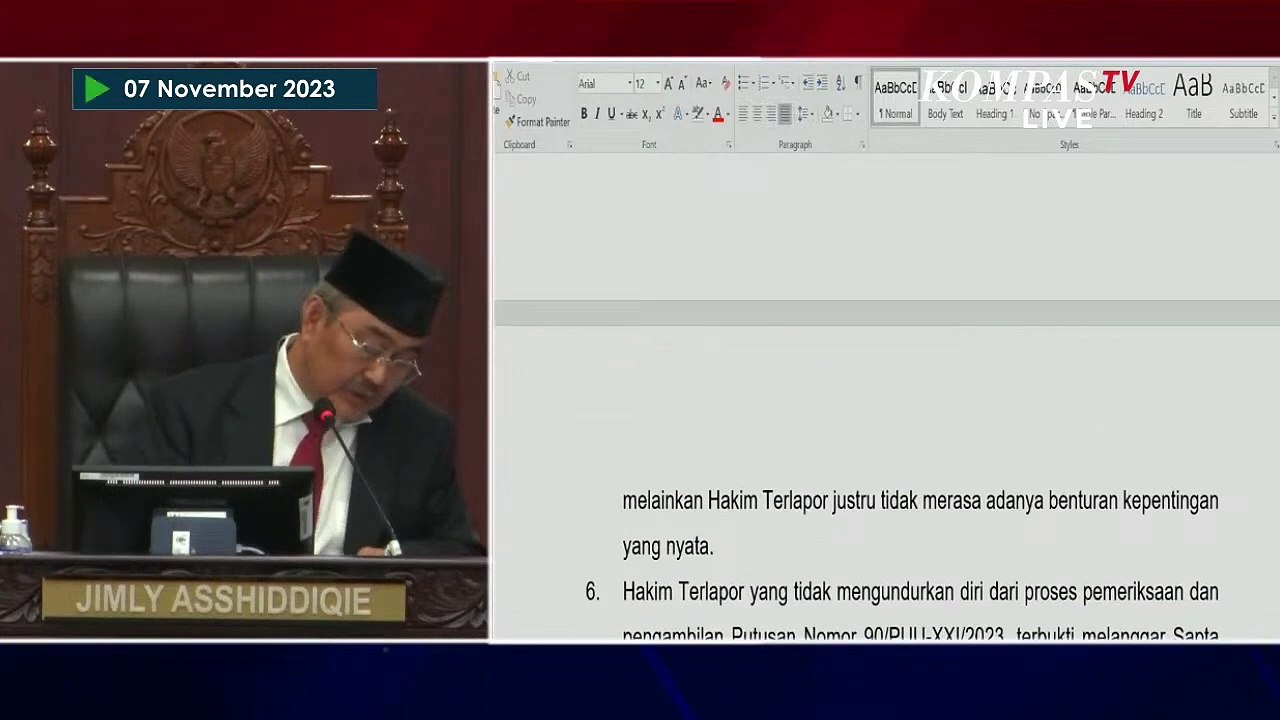 Putusan MKMK: Anwar Usman Diberhentikan dari Ketua MK, Langgar Kode Etik Berat