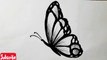 How to draw a butterfly easy step by step __ Butterfly drawing