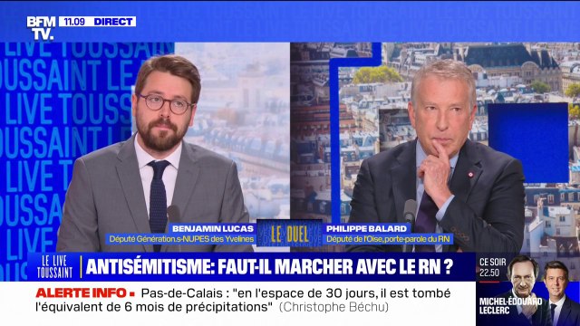Antisémitisme: Benjamin Lucas (Génération.s) appelle Yaël Braun-Pivet et Gérard Larcher à dire que la manifestation n'est pas possible aux côtés du RN