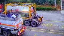 Des images de la catastrophe d'un camion-citerne en Chine, où 2 ouvriers sont morts brûlés vifs, ont été publiées
