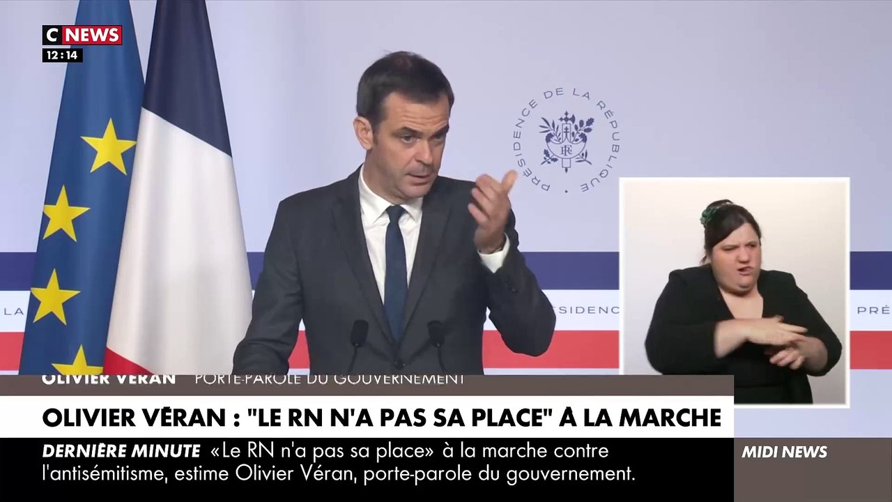 Antisémitisme - Olivier Véran estime que le Rassemblement national "n'a pas sa place" à la marche prévue dimanche - La Première ministre Elisabeth Borne "participera" à la marche