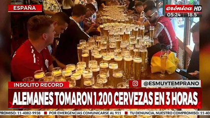 ¡Se tomaron más de 1200 vasos de cervezas en tres horas!