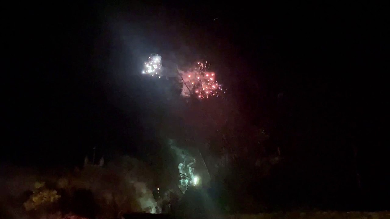 Fireworks over Crediton Parish Church on November 3.