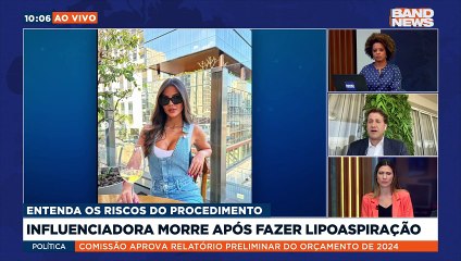 Influenciadora morre após realizar lipoaspiração | BandNews TV