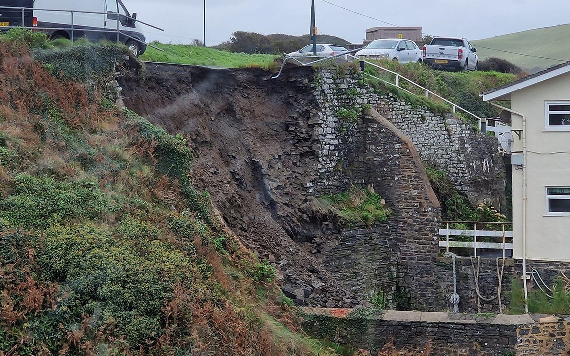 Landslide near Aberystwyth harbour