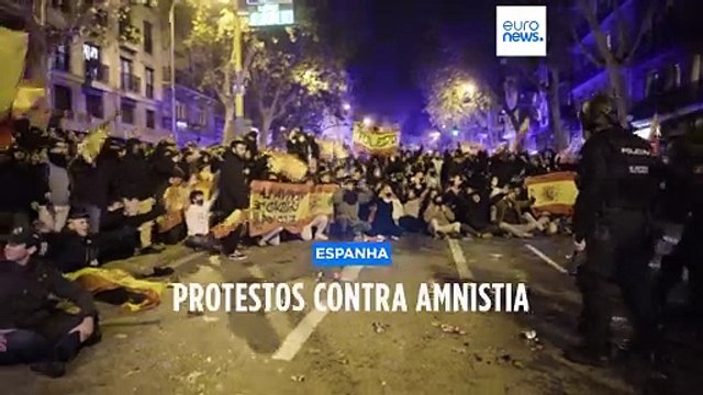 Protestos violentos em Madrid contra amnistia a separatistas catalães
