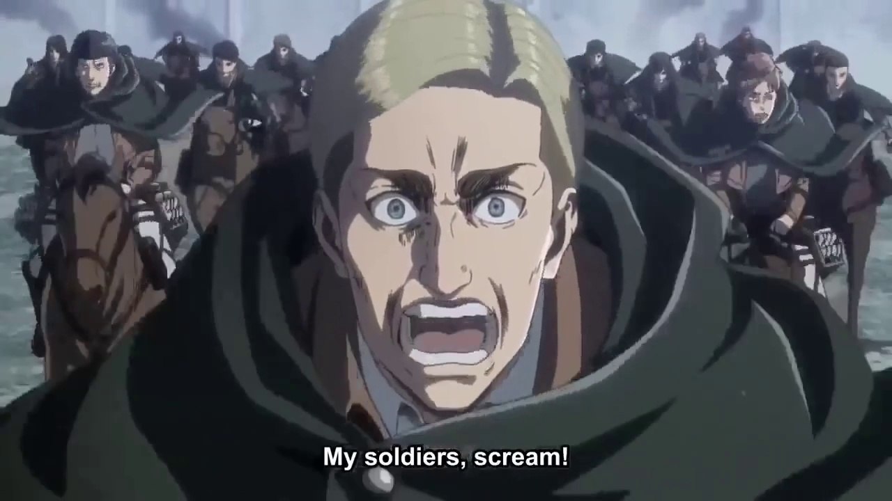 Erwin' Last War Scream Erwin's Speech AOT Erwin's Speech Attack