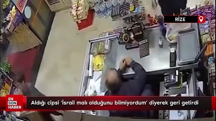 Rize'de aldığı cipsi 'İsrail malı olduğunu bilmiyordum' diyerek geri getirdi