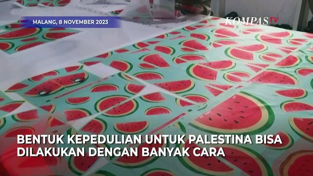 Kreatif! Pemilik Usaha di Malang Buat Gendongan Motif Semangka Galang Donasi untuk Palestina