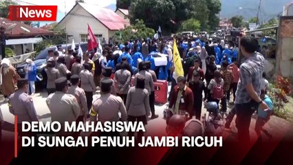 Demo Ricuh, 1 Polisi Luka dan Belasan Mahasiswa Ditangkap di Sungai Penuh Jambi