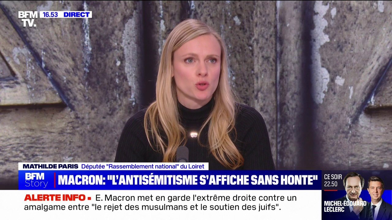 Marche contre l'antisémitisme: "Il n'y a plus d'ambiguïté au Rassemblement National", assure Mathilde Paris (députée RN du Loiret)