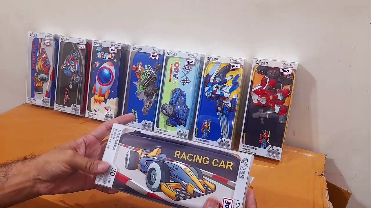 Unboxing and Review of 3D Pencil Case, Large Capacity Pencil Pouch Bag for Boys and Girls Students with Zip Closure Portable Stationery Bag Organizer Space, Transformer, bikes, cars