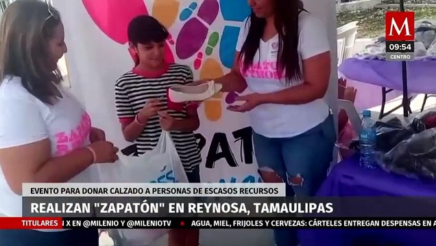 Se lleva a cabo el Zapatón en Reynosa, Tamaulipas; donan calzado a personas de escasos recursos