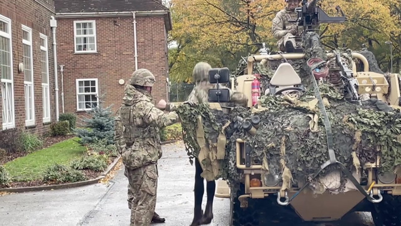 Princess of Wales dons military uniform to drive seven-tonne armoured vehicle with machine gun