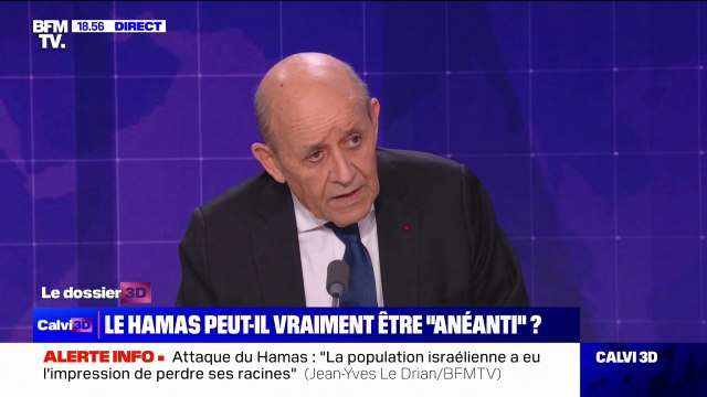 Israël/Hamas: Il ne faudrait pas qu'il y ait une punition collective et que des Gazaouis soient les victimes indirectes du terrorisme du Hamas , estime Jean-Yves Le Drian