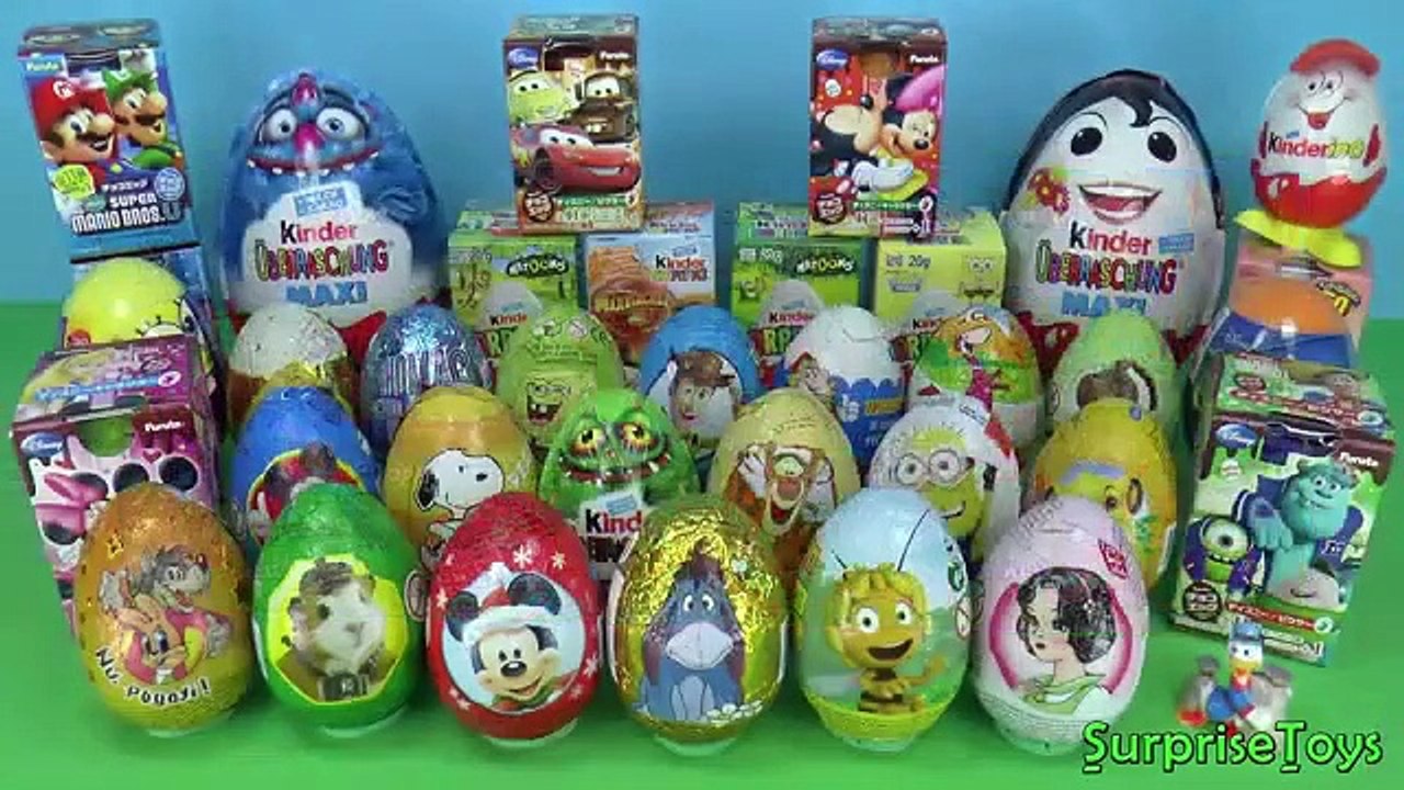 50 Surprise eggs Kinder Surprise Cars Donald Duck Mickey Mouse