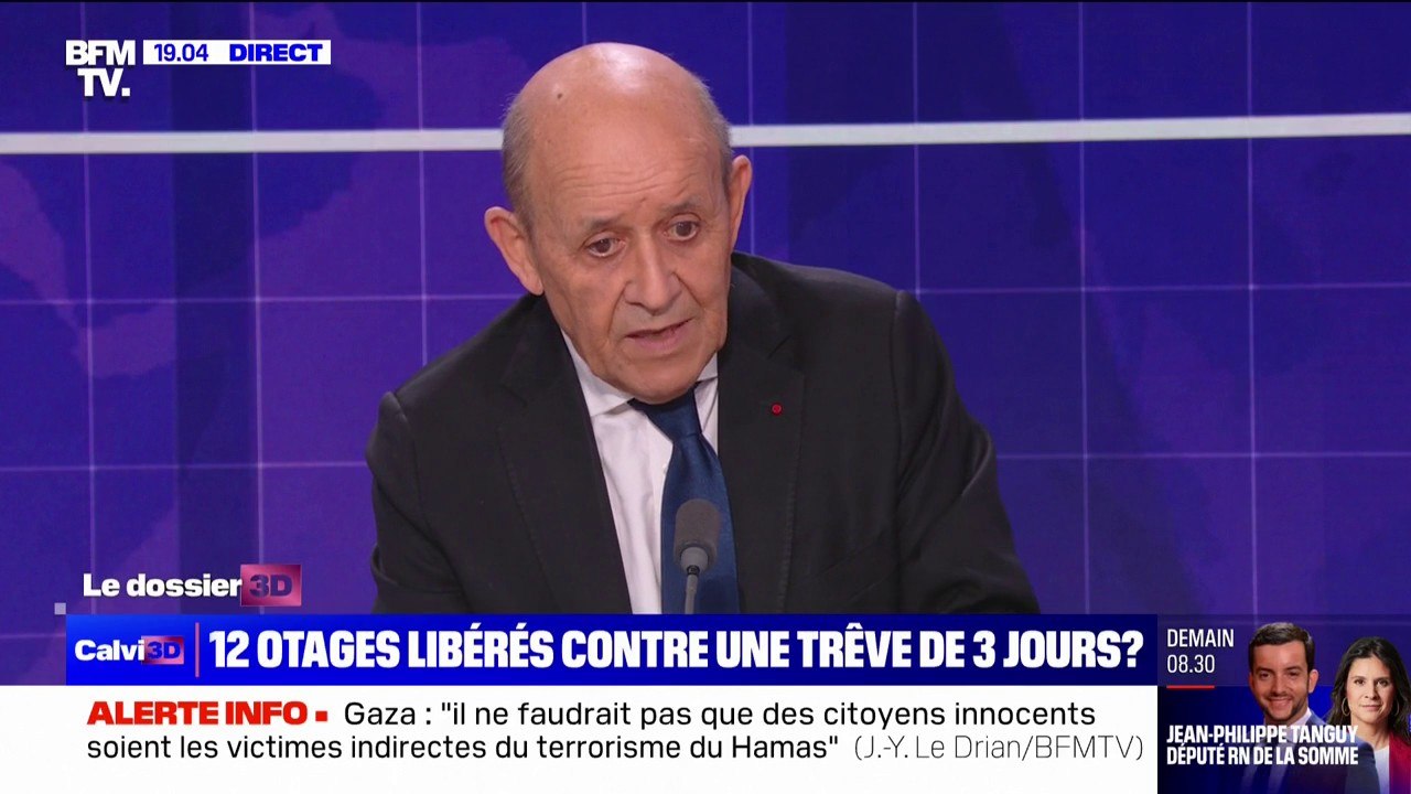Jean-Yves Le Drian: "La sortie politique dans le conflit au Proche-Orient est l'existence de deux États, il n'y a pas d'autres perspectives"