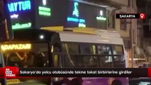 Sakarya’da yolcu otobüsünde tekme tokat birbirlerine girdiler