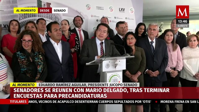 Mario Delgado se reúne con senadores tras terminar encuestas para precandidaturas 2024